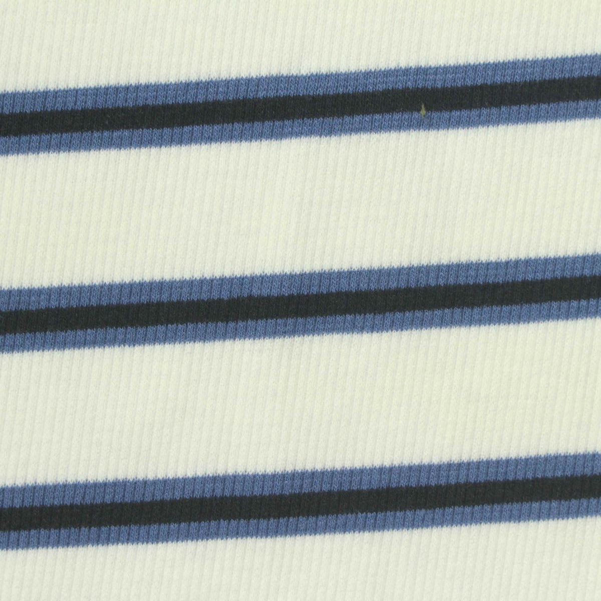 Off-White Horizontal-Stripe Rib Knit, Poly-Viscose, 250 gsm, 130 cm