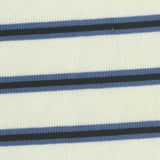 Off-White Horizontal-Stripe Rib Knit, Poly-Viscose