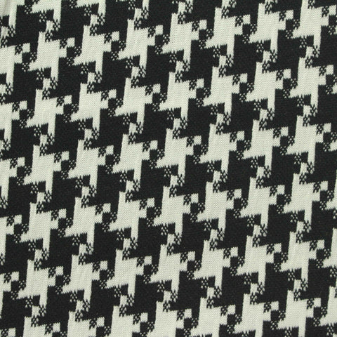 Black Houndstooth Jacquard, Polyester, 350 gsm