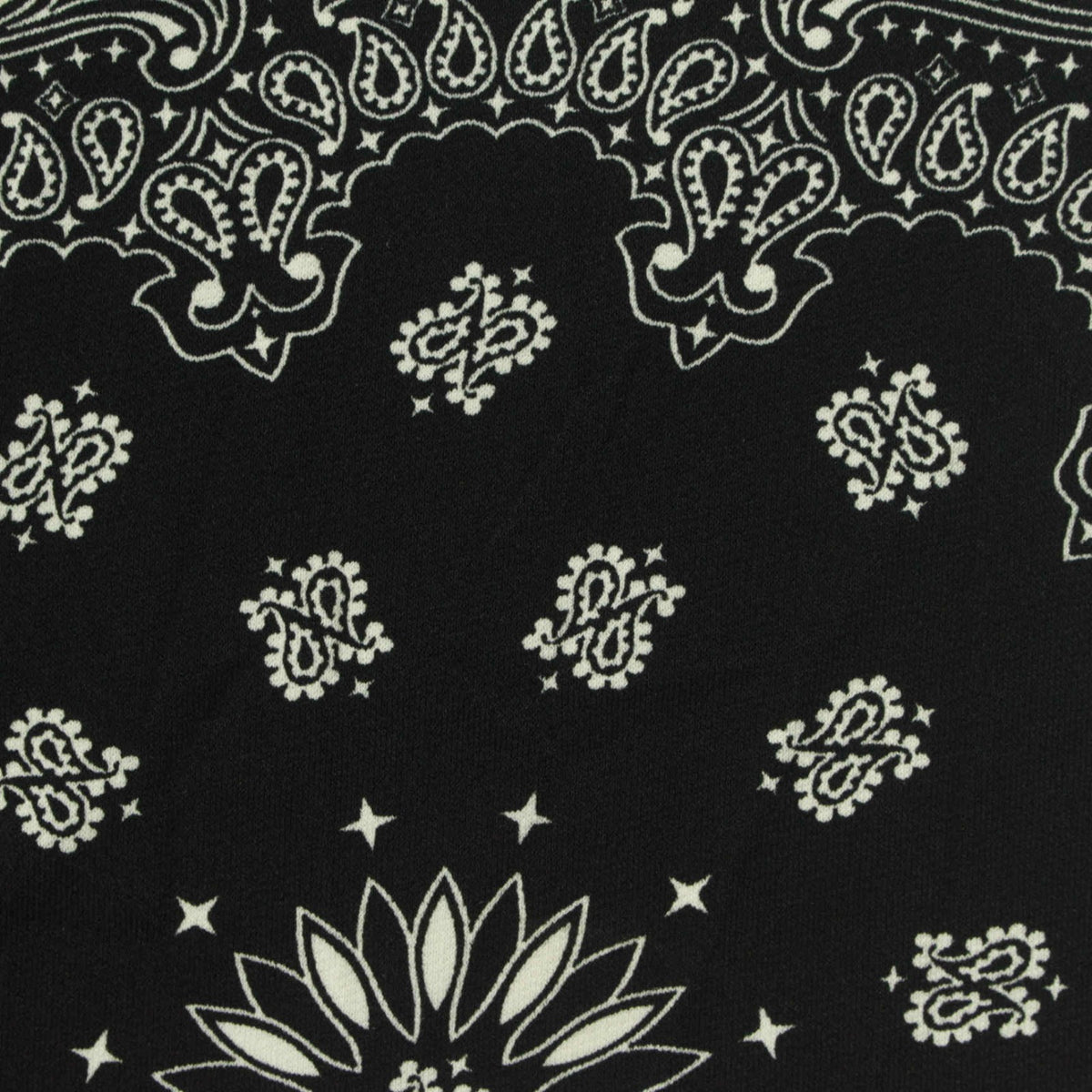 Black Paisley Linen-Look, Polyester, 220 gsm