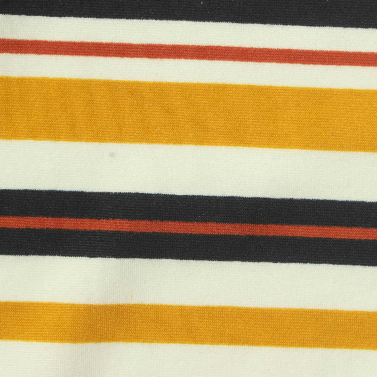 White Horizontal-Stripe Jersey Knit, Polyester, 160 gsm