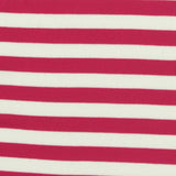 Red Horizontal-Stripe Ponte Knit, Poly-Viscose