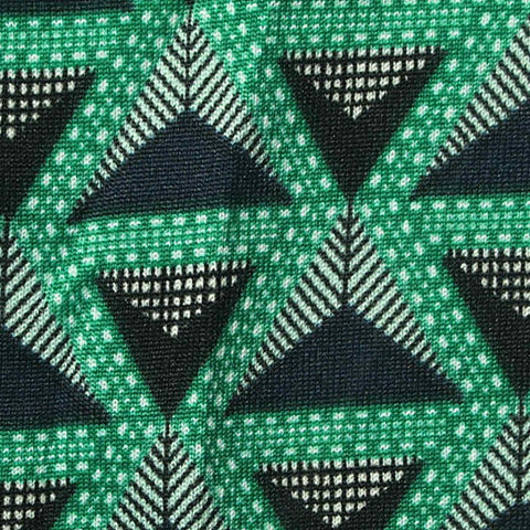 Dark Blue Triangles Jersey Knit, Polyester