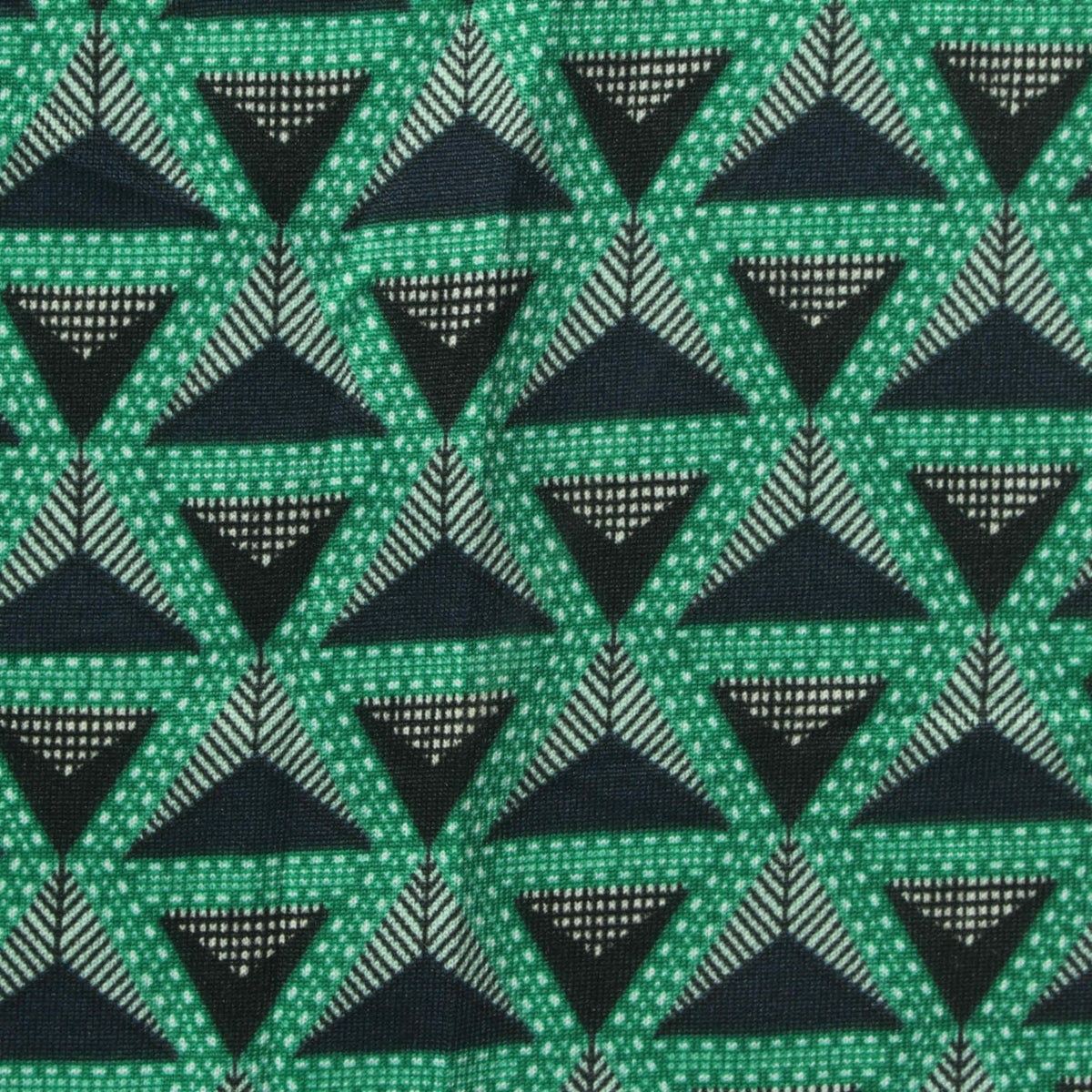 Dark Blue Triangles Jersey Knit, Polyester