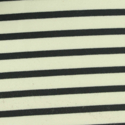 Black Horizontal-Stripe Scuba Knit, Poly-Modal