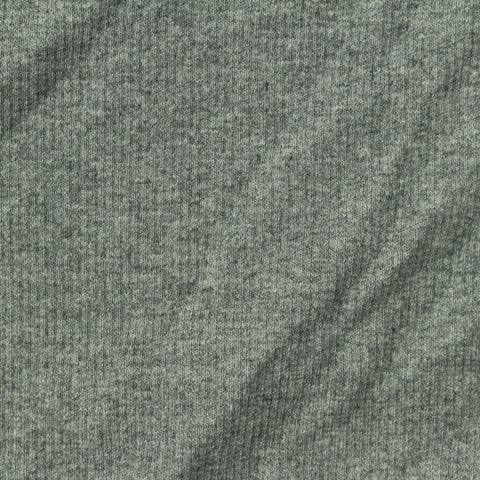 Grey Marl Rib Knit, Cotton, 380 gsm