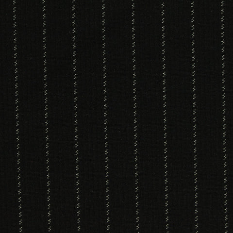 Light Grey Vertical-Pinstripe Ponte Knit, Nylon-Viscose