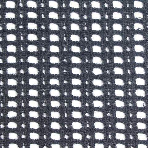 Plaid Polyester Stretch Knit Fabric, 240 gsm, 170 cm — Black