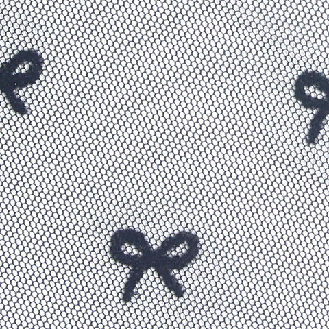 Flocked 100% Polyester Mesh Fabric, 50 gsm, 145 cm — Black
