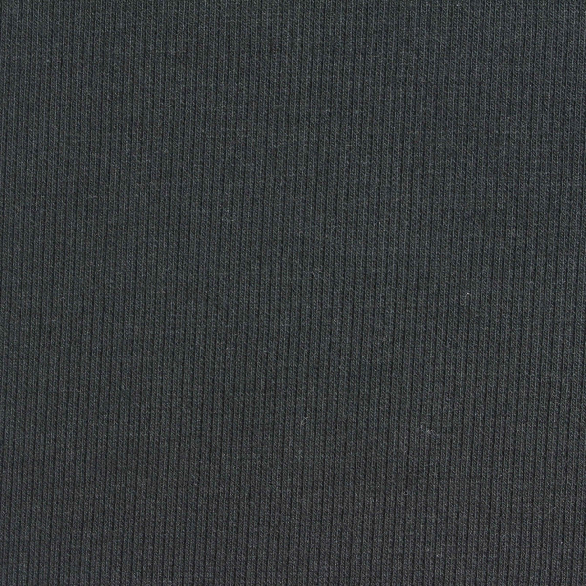 Polyester Cotton Stretch Rib Knit Fabric, 390 gsm, 130 cm — Black