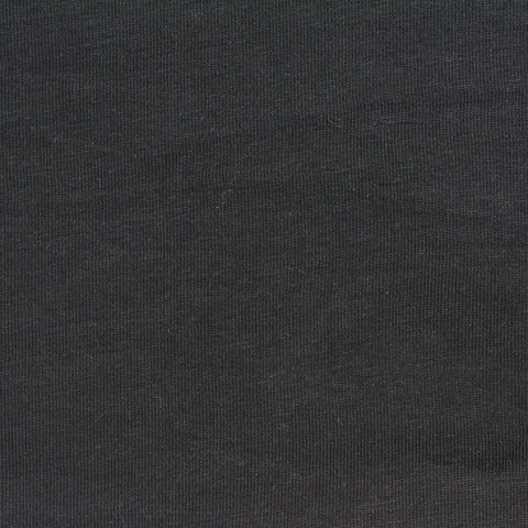 Cotton Stretch Jersey Knit Fabric, 200 gsm, 158 cm — Black