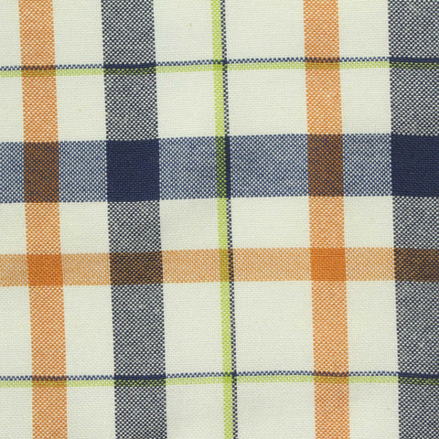 Cream Plaid Oxford, Poly-Cotton