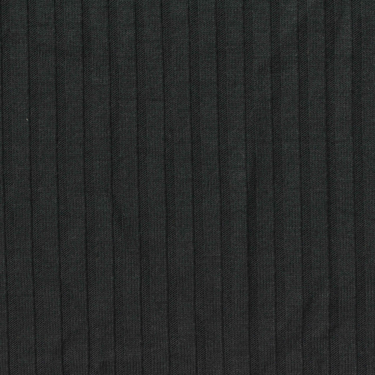 Polyester Viscose Stretch Rib Knit Fabric, 240 gsm, 155 cm — Black