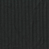 Polyester Viscose Stretch Rib Knit Fabric, 240 gsm, 155 cm — Black