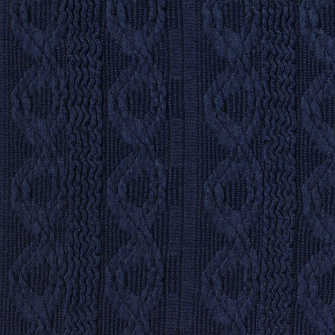 Jacquard Polyester Stretch Jersey Knit Fabric, 250 gsm, 145 cm — Navy