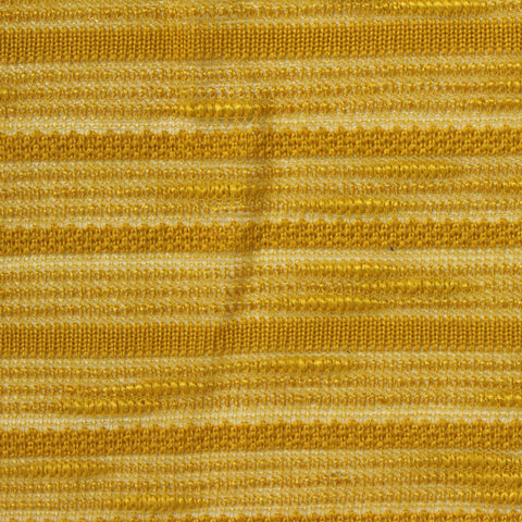 Yellow Horizontal-Stripe Chunky Knit, Polyester, 200 gsm