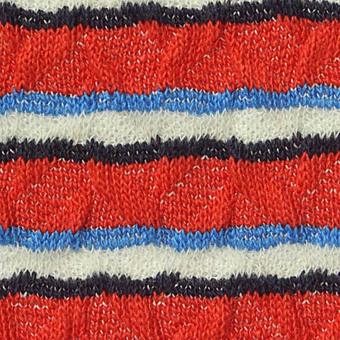 Red Horizontal-Stripe Jersey Knit, Viscose-Poly, 320 gsm
