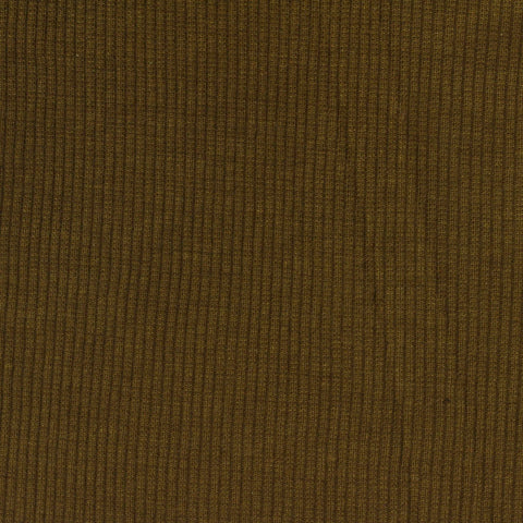 Polyester Stretch Rib Knit Fabric, 241 gsm, 128 cm — Khaki