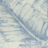 Blue Tropical-Leaf Jersey Knit, Viscose