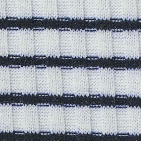 Black Horizontal-Stripe Rib Knit, Polyester, 240 gsm