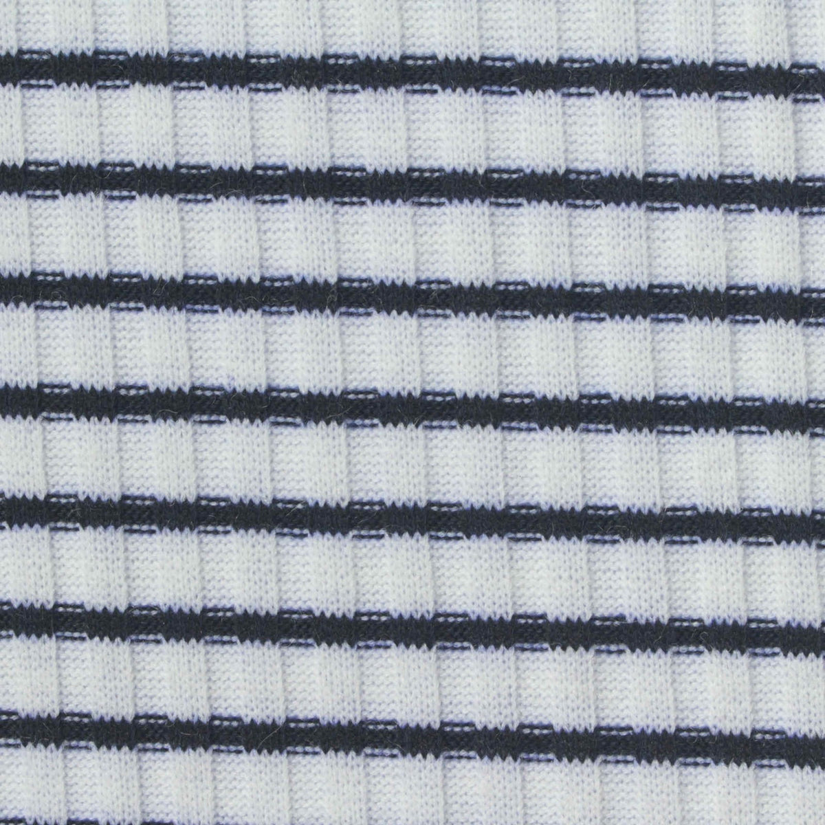 Black Horizontal-Stripe Rib Knit, Polyester, 240 gsm