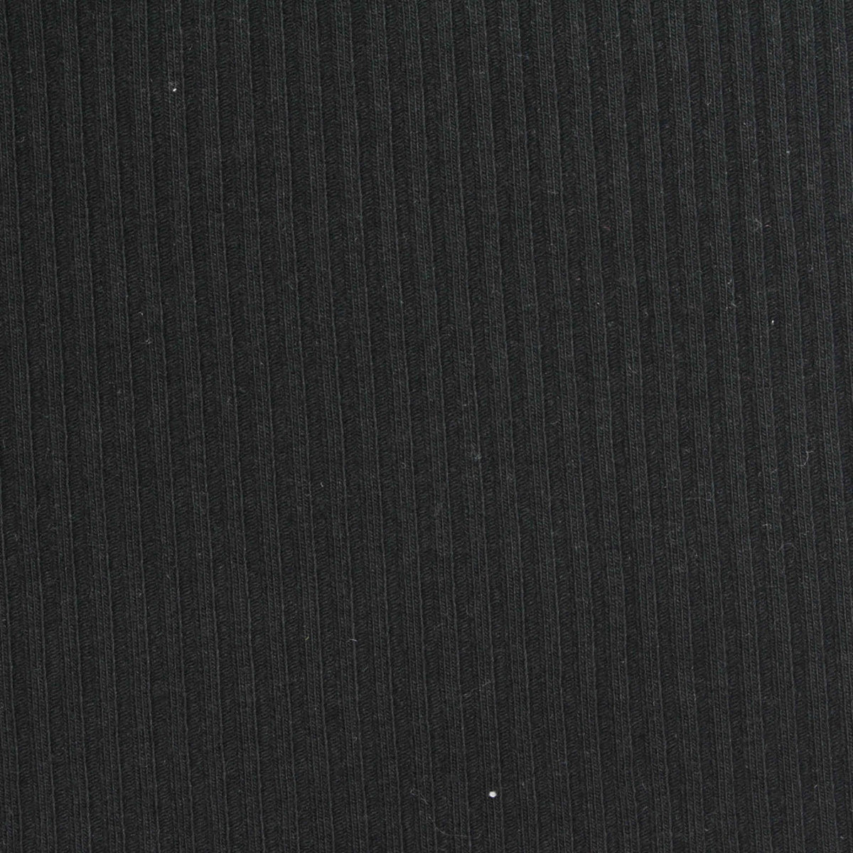 Cotton Polyester Stretch Rib Knit Fabric, 240 gsm, 145 cm — Black