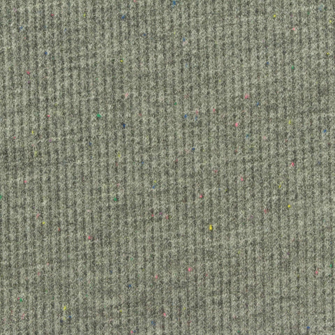 Grey-Green Marl Waffle Knit, Poly-Cotton
