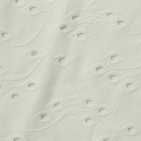 White Eyelet Jacquard, Polyester, 240 gsm
