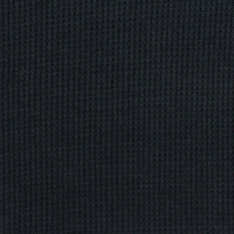 Brushed Cotton Viscose Stretch Waffle Knit Fabric, 235 gsm, 150 cm — Navy