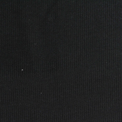 Viscose Stretch Rib Knit Fabric, 340 gsm, 135 cm — Black