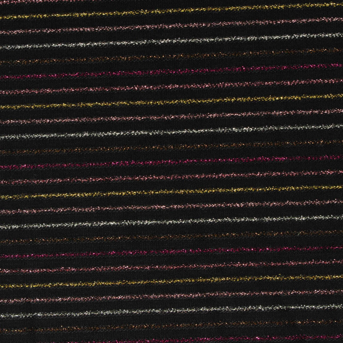 Silver Horizontal-Stripe Knit, Nylon, 180 gsm
