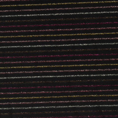 Silver Horizontal-Stripe Knit, Nylon, 180 gsm