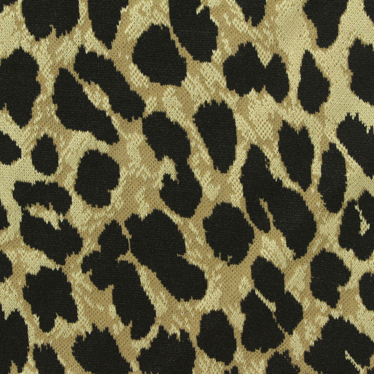 Black Leopard Interlock Knit, Poly-Nylon