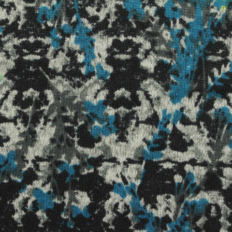 Black Abstract Chunky Knit, Polyester, 205 gsm