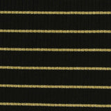 Black Horizontal-Stripe Rib Knit, Poly-Viscose