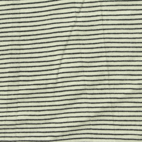 Black Horizontal-Stripe Jersey Knit, Viscose, 190 gsm