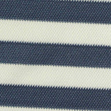 Navy Horizontal-Stripe Piqué Knit, Polyester — texture