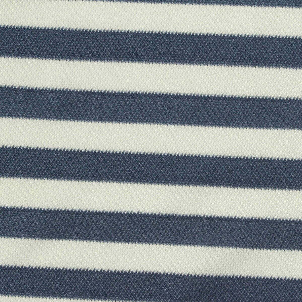 Navy Horizontal-Stripe Piqué Knit, Polyester