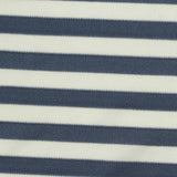 Navy Horizontal-Stripe Piqué Knit, Polyester