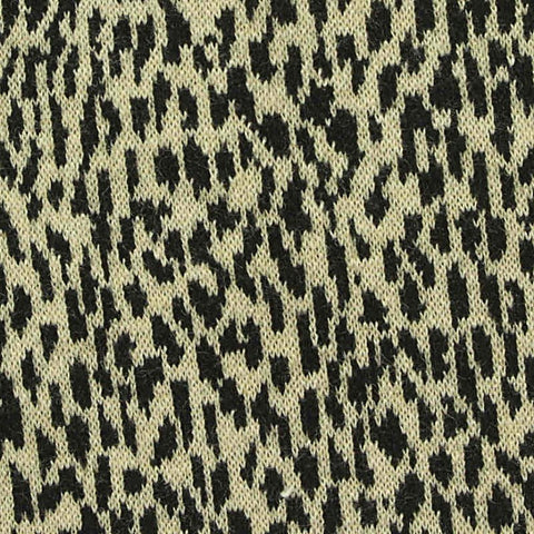 Black Animal Print Interlock Knit, Polyester, 310 gsm