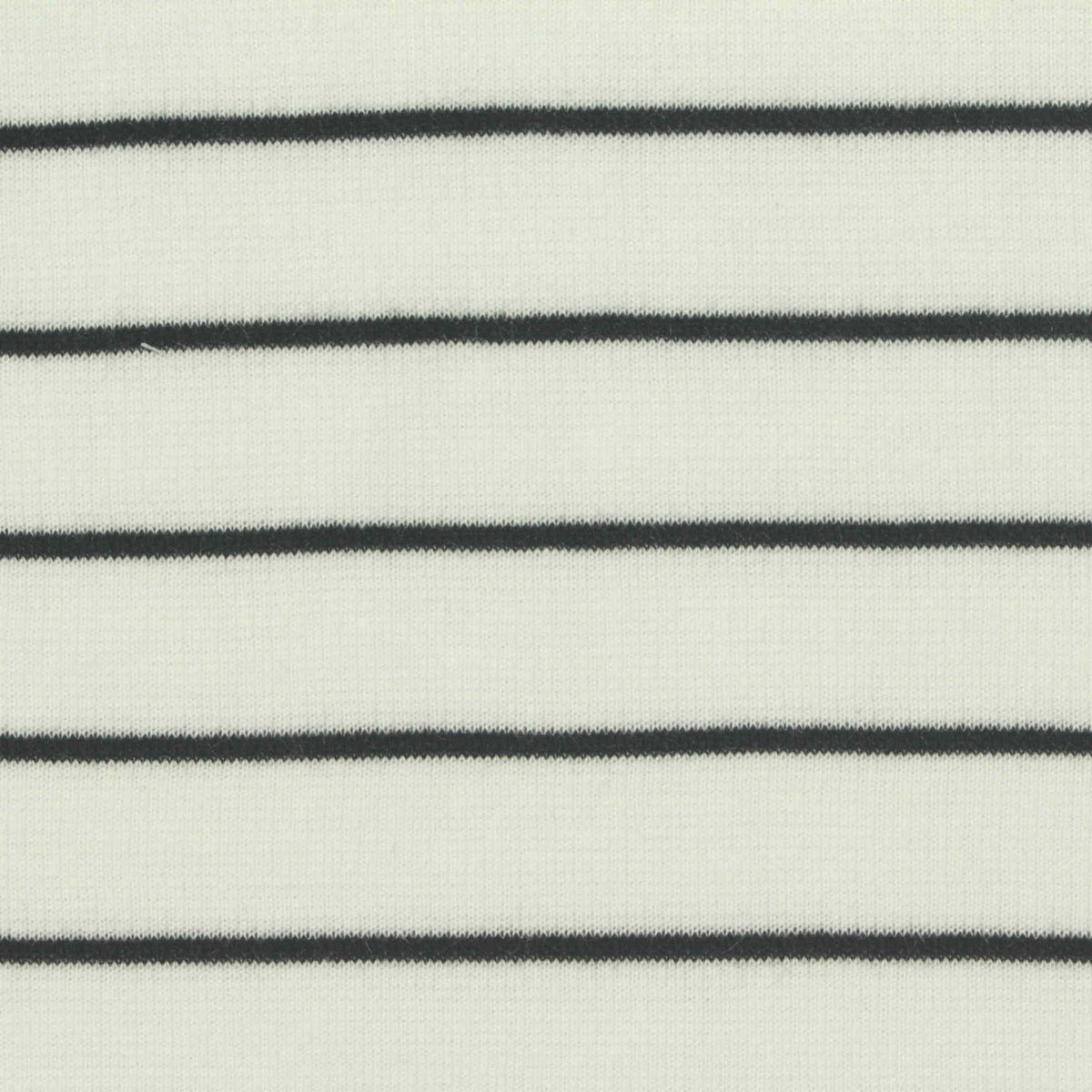 White Horizontal-Stripe Rib Knit, Polyester, 240 gsm