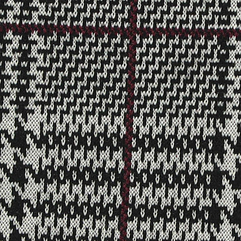 Black Houndstooth Jacquard, Poly-Viscose, 270 gsm