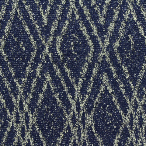 Navy Diamond Interlock Knit, Poly-Viscose