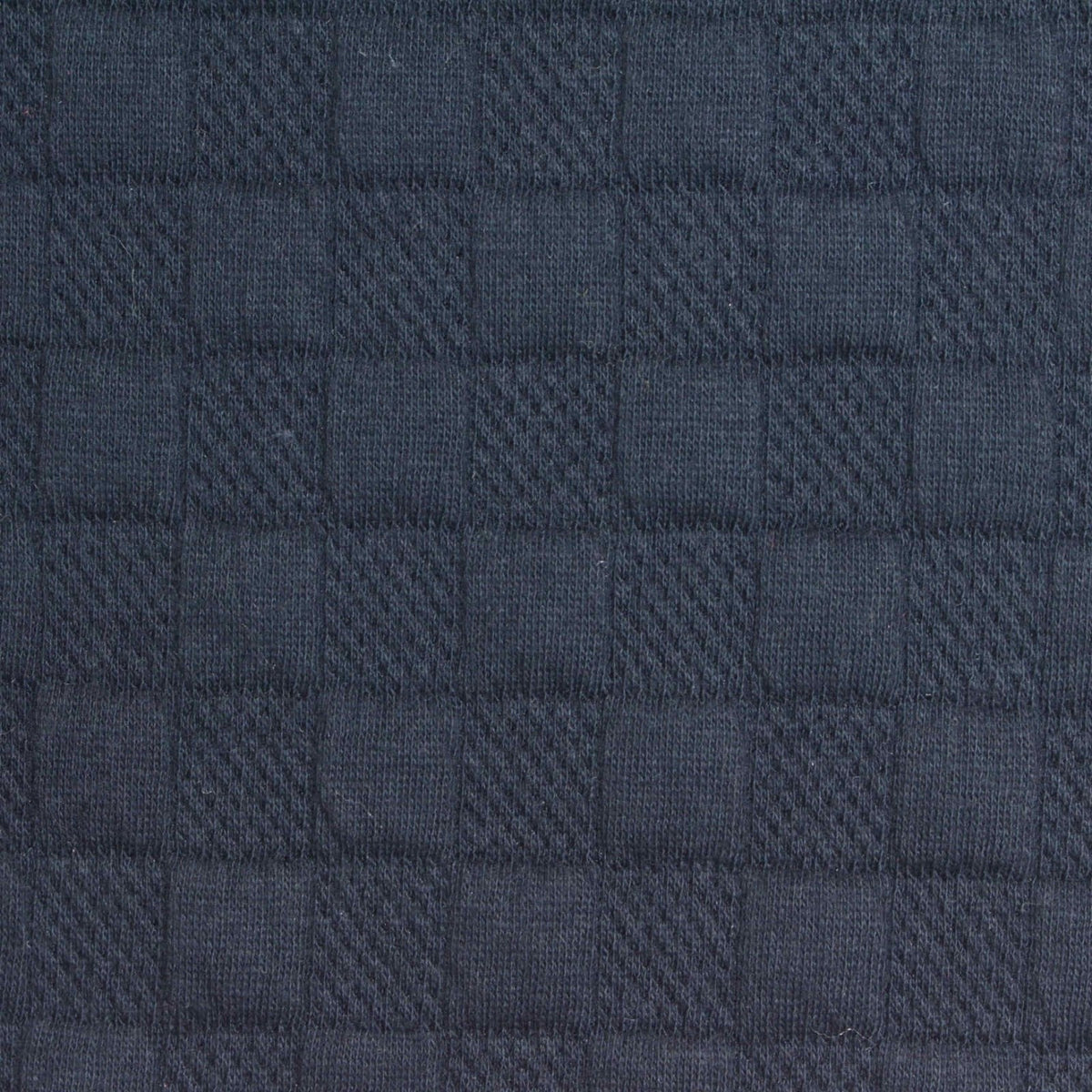 Dark Blue Tone-on-Tone Square Jacquard, Poly-Cotton, 330 gsm