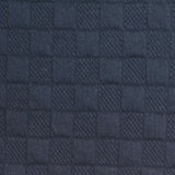 Dark Blue Tone-on-Tone Square Jacquard, Poly-Cotton