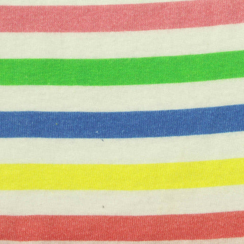 Pink Horizontal-Stripe Rib Knit, Cotton, 200 gsm