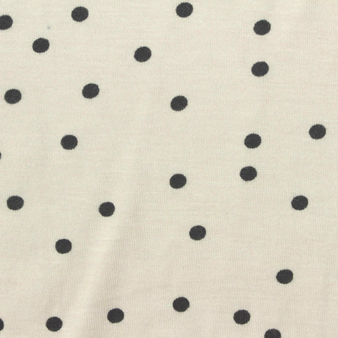 Black Dots Jersey Knit, Viscose
