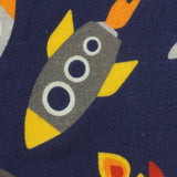 Printed Washed 100% Cotton Rib Knit Fabric, 200 gsm — Navy