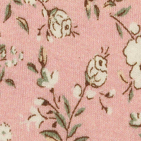 Cream Floral Rib Knit, Cotton