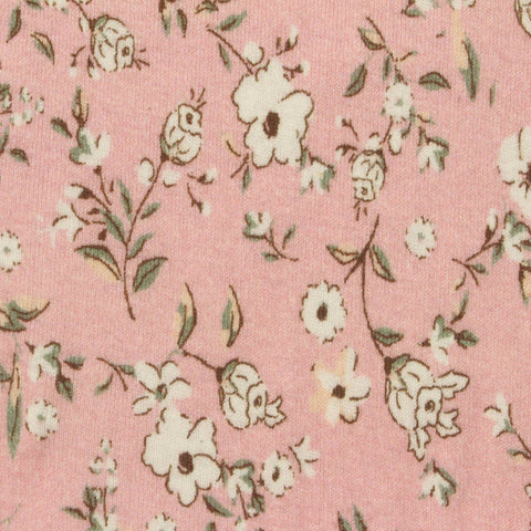 Cream Floral Rib Knit, Cotton